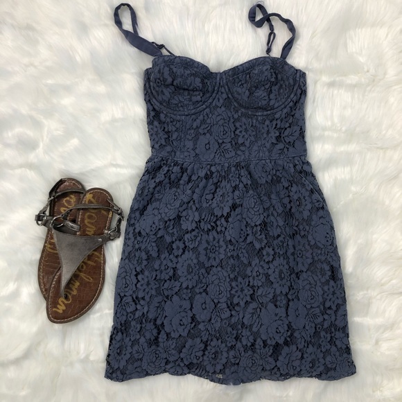 Abercrombie & Fitch Dresses & Skirts - Abercrombie & Fitch Blue Lace Summer dress Sz Sm